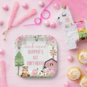 ピンクガールズフローラファームバースデーパーティー紙プレート ペーパープレート (パーティー)