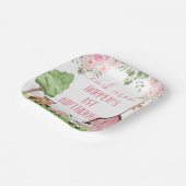 ピンクガールズフローラファームバースデーパーティー紙プレート ペーパープレート (傾斜あり)