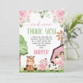 ピンクガールズフローラファーム誕生日サンキューカード 招待状 (スタンド正面)