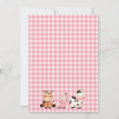 ピンクガールズフローラファーム誕生日サンキューカード 招待状 (裏面)