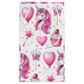 ピンクガールズユニコーン誕生日 スモールペーパーバッグ (裏面)