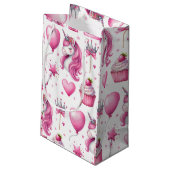 ピンクガールズユニコーン誕生日 スモールペーパーバッグ (裏面アングル)