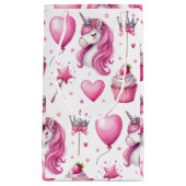 ピンクガールズユニコーン誕生日 スモールペーパーバッグ (正面)