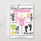 ピンクガールズユニコーン誕生統計の発表 招待状 (正面)