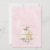 ピンクガールズリトルカボチャフローラベビーシャワー 招待状 (裏面)