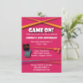 ピンクガールズレーザーラベル誕生会 招待状 (スタンド正面)