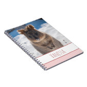 ピンクガールズ名前をカスタムするクオッカオンザビーチ ノートブック (右側)