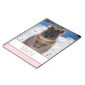 ピンクガールズ名前をカスタムするクオッカオンザビーチ ノートブック (左側)