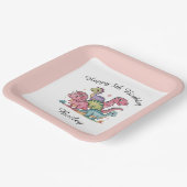 ピンクガールズ恐竜誕生日 ペーパープレート (傾斜あり)