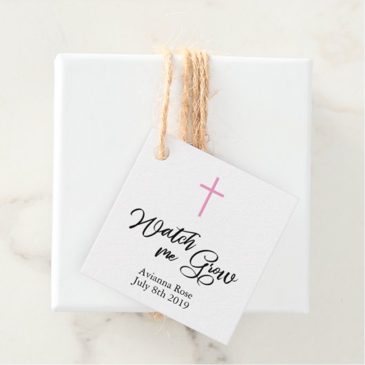 ピンクガールズ《キリスト教》洗礼式や命名式バプティスプラントメッセージカード フェイバータグ (インサイチュ)