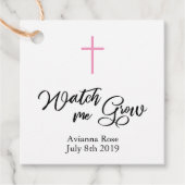 ピンクガールズ《キリスト教》洗礼式や命名式バプティスプラントメッセージカード フェイバータグ (正面)