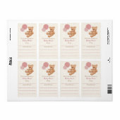 ピンクガールテディベアバルーン蔵書票 ラベル (フルシート)