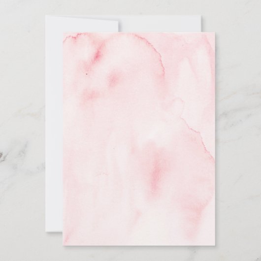 ピンクガールテディベアファースト誕生日招待状 招待状 (裏面)