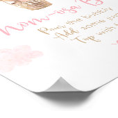 ピンクガールテディベアベビーシャワーミモザバーサイン ポスター (角)