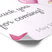 ピンクガールドラゴンウェルカムベビーシャワー ポスター (角)