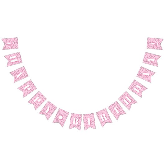 ピンクガールハッピーバースデーパーティー バンティングフラッグ (全)