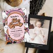 ピンクガールハロウィーン写真2nd誕生日パーティー 招待状