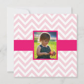 ピンクガールハーフ誕生日フォト招待状 招待状 (裏面)