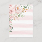 ピンクガールバニーラビットおむつラッフルベビーシャワー エンクロージャーカード (裏面)