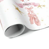 ピンクガールバレリーナパタン誕生日パーティー ラッピングペーパー (ロールコーナー)