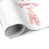 ピンクガールバレリーナパタン誕生日パーティー ラッピングペーパー (ロールコーナー)