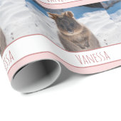 ピンクガールパーソナライズされたズクオッカオンビーチ ラッピングペーパー (ロールコーナー)