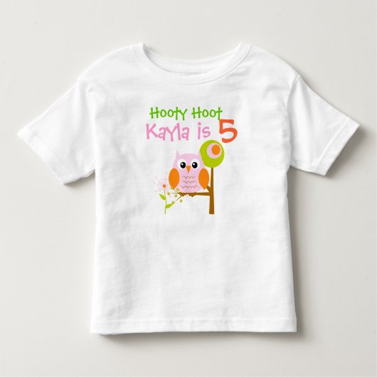 ピンクガールパーソナライズされた誕生日Tシャツ トドラーTシャツ (正面)