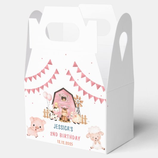 ピンクガールファームアニマルバースデーパーティー フェイバーボックス (オープン)