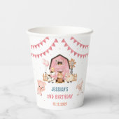 ピンクガールファームアニマルバースデーパーティー 紙コップ (裏面)