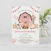 ピンクガールファーム動物2nd誕生日パーティー 招待状 (スタンド正面)