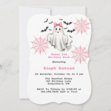 ピンクガールフレンドリー幽霊とこうもりバースデーパーティー