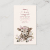 ピンクガールフローラハイランド牛ベビーブックスベビー エンクロージャーカード (正面)