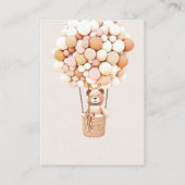 ピンクガールベアバルーンおむつラッフルチケット エンクロージャーカード (裏面)