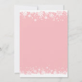 ピンクガールベビーその冷たい外ベビーシャワー 招待状 (裏面)