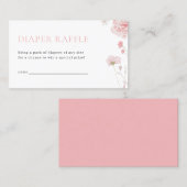 ピンクガールベビーイン開花おむつラッフルカード 名刺 (正面/裏面)