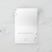 ピンクガールベビーイン開花ベビーシャワーサンキューカード サンキューカード (内部)