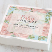 ピンクガールベビーシャワーカスタムフローラ スタンダードカクテルナプキン