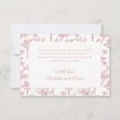 ピンクガールベビーシャワートイレサファリサンキューカード サンキューカード (裏面)