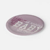 ピンクガールベビーシャワーパーティー紙プレート ペーパープレート (アングル)