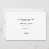 ピンクガールベビー写真ありがとうスクリプト誕生 サンキューカード (裏面)