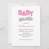 ピンクガールベビー振りかける招待状 招待状 (正面)