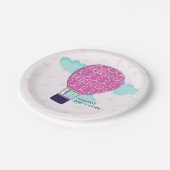 ピンクガールホットエアバルーンベビーシャワーパーティー ペーパープレート (アングル)