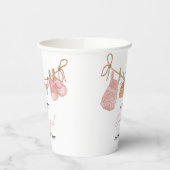 ピンクガールボヘミアン服ベビーシャワー 紙コップ (左)