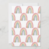 ピンクガールボホウォーター色レインボーベビーシャワー 招待状 (裏面)