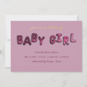 ピンクガールマイラーバルーンベビー発表 案内状 (正面)