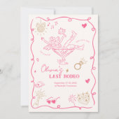 ピンクガールマルティーニラストロデオウィークエンドバチェロレッテ 招待状 (正面)