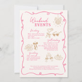 ピンクガールマルティーニラストロデオウィークエンドバチェロレッテ 招待状 (裏面)