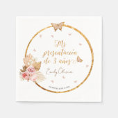 ピンクガールミプレゼンタシオンデ3アニョスペインのス スタンダードカクテルナプキン (正面)