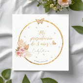 ピンクガールミプレゼンタシオンデ3アニョスペインのス スタンダードカクテルナプキン