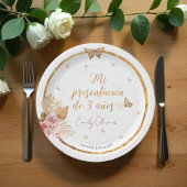 ピンクガールミプレゼンタシオンデ3アニョスペインのス ペーパープレート